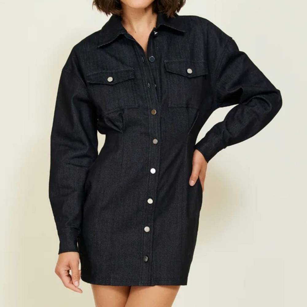 MORA BUTTON DOWN DRESS  BRAND NEW WITH TAGS ‼️ Size X-Small Charcoal